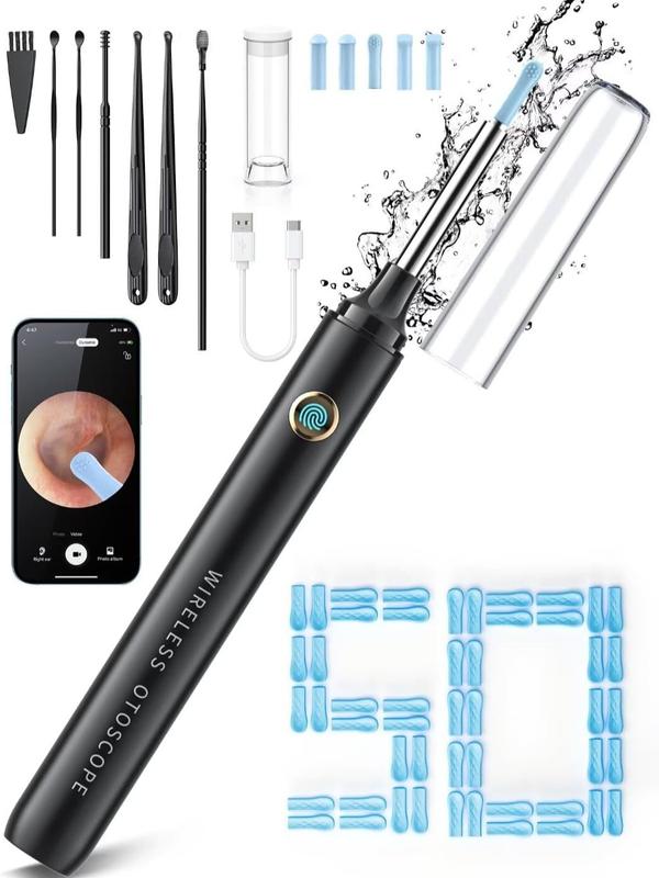 [Tiktok Made me Buy It] Ear Wax Removal Kit with Camera and 50 Replacement Tips - 1080P Otoscope with Light for Ear Cleaning Rechargeable Electric