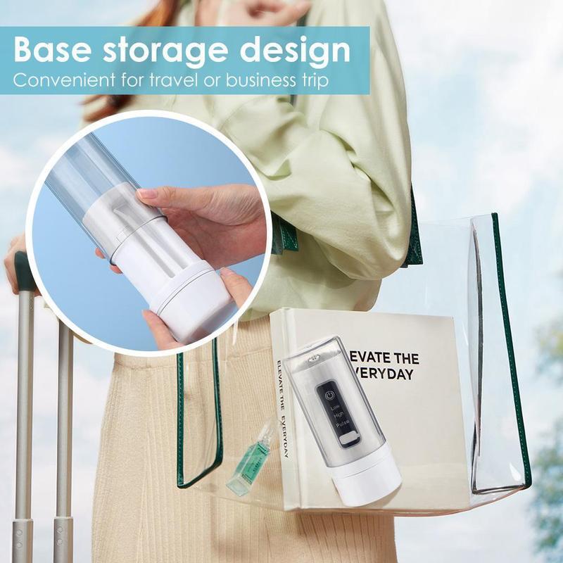 Portable Rechargeable Oral Irrigator, 1 Set Electric High-pressure Oral Irrigator with 4 Counts Nozzles, Water Flosser for Home & Travel