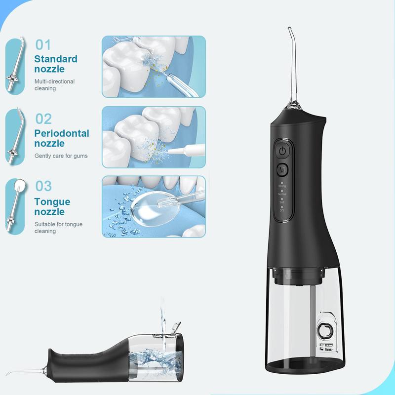 Portable Water Flosser, Christmas Gifts Fall Gifts, 1 Box Rechargeable Oral Irrigator & Accessories, Waterproof Cordless Dental Flosser for Home & Travel, Winter Gift