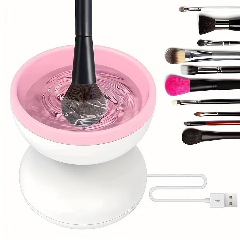 Automatic Makeup Brush Cleaner Machine, Electric Makeup Brush Cleaner, Quick Cleaning Tool for Makeup Brush, Blush Brush, Foundation Brush, Eyeshadow Brush, Lip Brush, Personal Makeup Tools