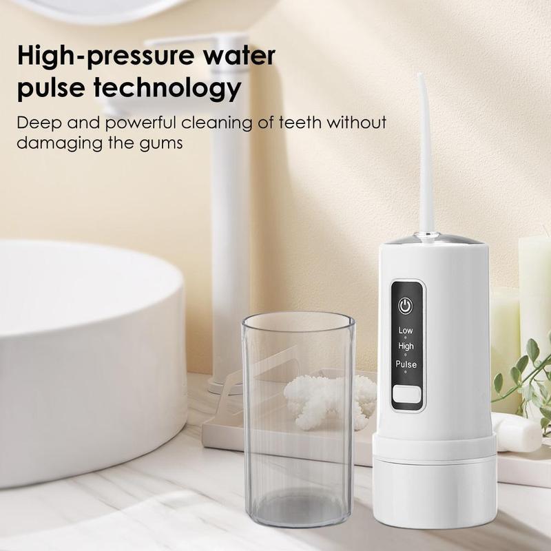 Portable Rechargeable Oral Irrigator, 1 Set Electric High-pressure Oral Irrigator with 4 Counts Nozzles, Water Flosser for Home & Travel