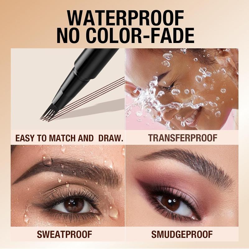 [HANDAIYAN] No Budge 4 tip Applicator Eyebrow Pencil Magical - Long-Lasting Formula