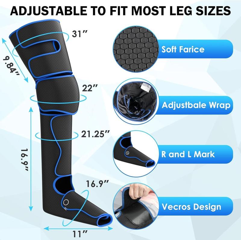 TOLOCO Leg Massager, Leg Massager with Air Compression for Circulation, Relaxation and Pain Relief with 6 Modes 3 Vibration, Perfect Present for Man Woman Family, Thanksgiving, Christmas, New Year Gift