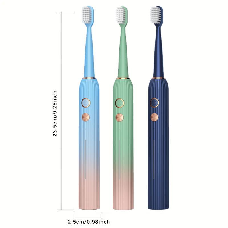 Portable Electric Toothbrush, 1 Box Rechargeable Sonic Teeth Cleaning Toothbrush with 8 Counts Brush Heads, Intelligent Timer Toothbrushes for Adults