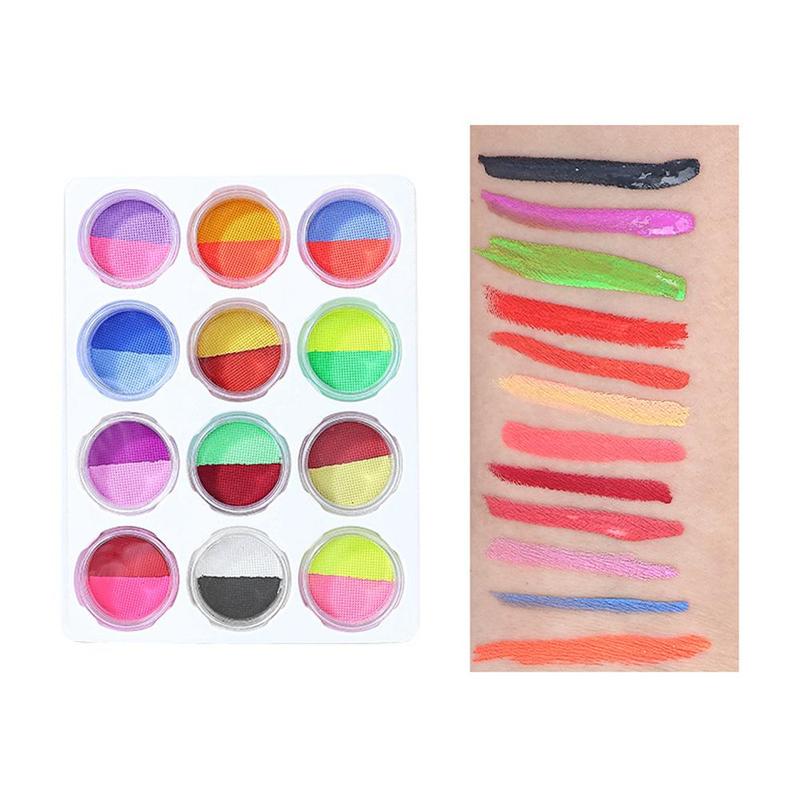 24 Color Water Soluble Body Paint (1 Box), Body Painting DIY Paint Palette, Face and Body Painting Palette for Women & Girls