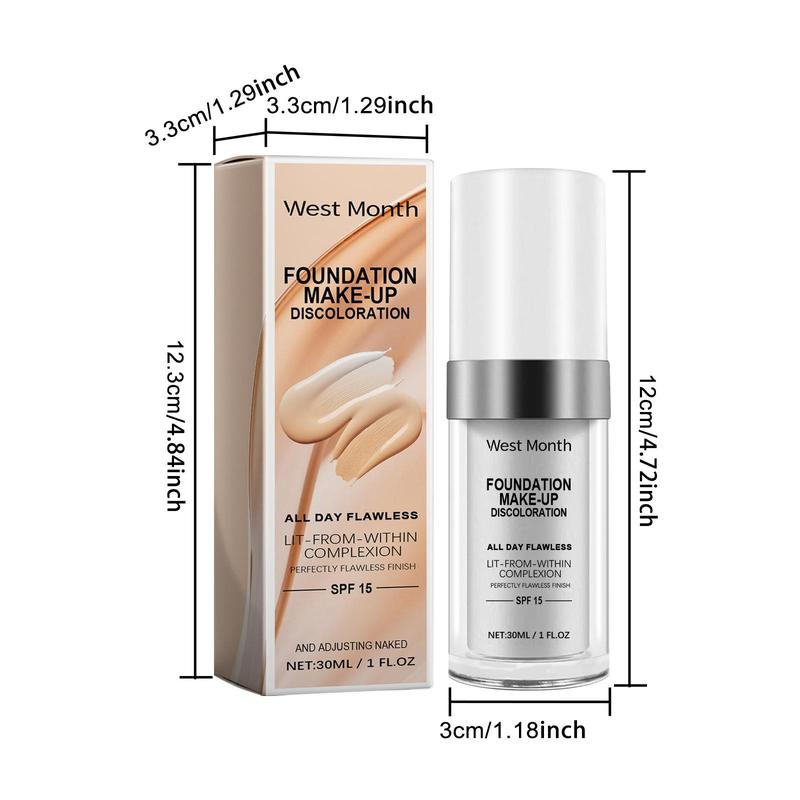 Long Lasting Foundation, Moisturizing Natural Foundation, Full Coverage Flawless Makeup Cream, Makeup Product for Women & Girls