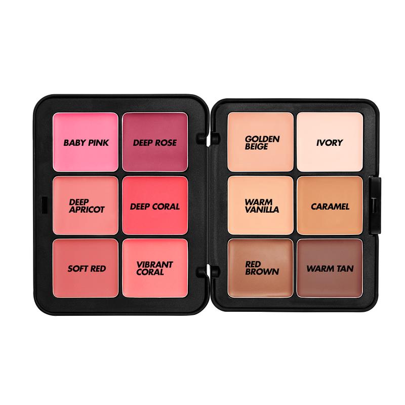 HD Skin Multiuse Cream Foundation & Blush Palette - 12 Shades for Flawless Complexion - Makeup, Blend - Make Up For Ever