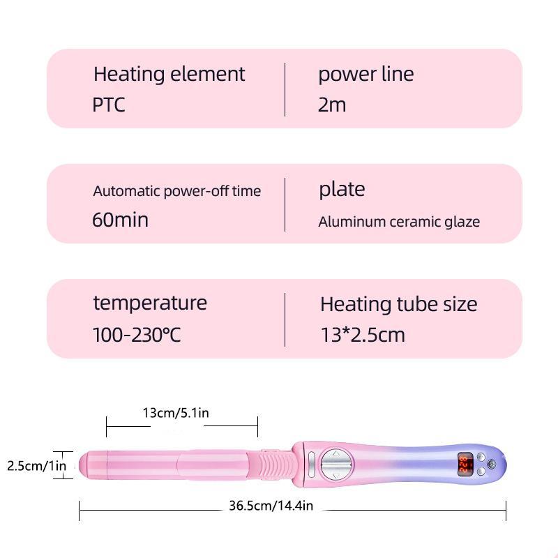 Automatic Curling Iron, 1 Box Electric Hair Curler with Temperature Display, Ceramic Heat Hair Curling Iron, Hair Styling Tool for Women