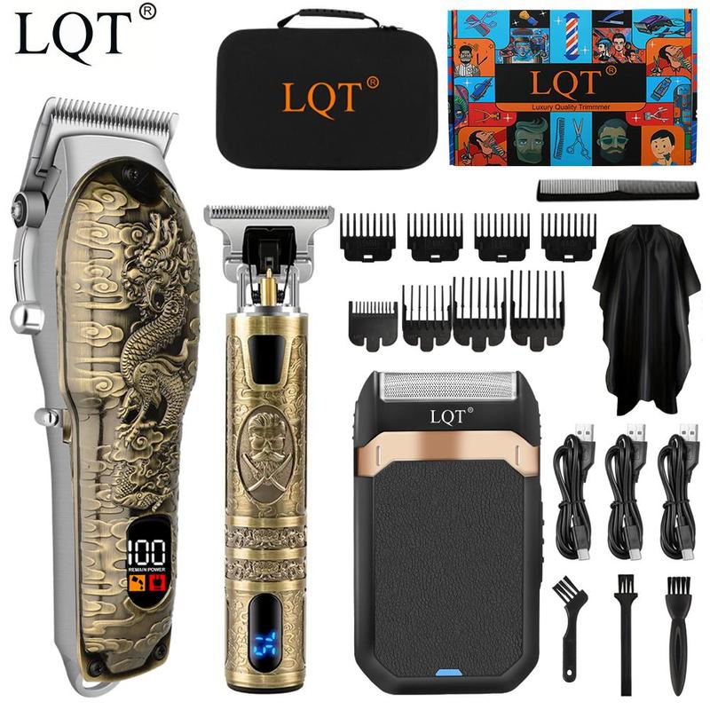 Professional Hair Clipper Kit, 1 Box LED Display Rechargeable Electric Hair Trimmer & Accessories, Barber Clippers, Hair Cutting Machines, Barber Kit, Hair Trimmer for Men, Barber, Stylist, Barbershop, Salon, Christmas Gift