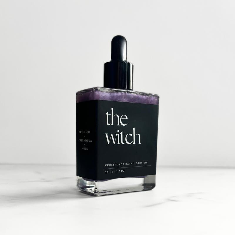 The Witch | Crossroads Ritual Bath + Body Oil | Shimmer Oil | Calendula + Patchouli + Neroli + Cedar