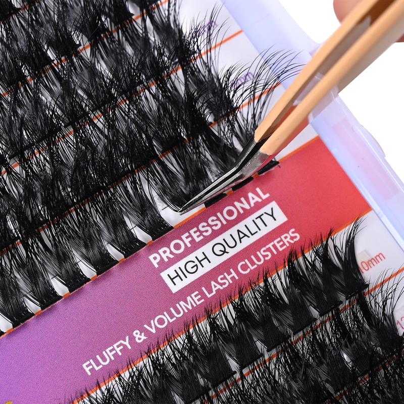 Wleec Beauty Fluffy Lash Extension Kit 60D 80D Thick Lash Clusters, 40D 50D Fluffy Lash Clusters Wispy wiith Lash Bond and Seal, Lash Remover, 280PCS Volume D Curl Individual Lashes Wispy Mixed 10-18mm DIY Eyelash Extension Kit at Home