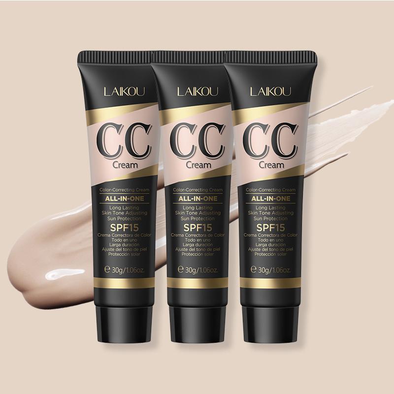 Long Lasting CC Cream, 3pcs set Moisturizing Hydrating Concealer Cream, Makeup Primer for Daily Use, Face Makeup Product for Women & Girls