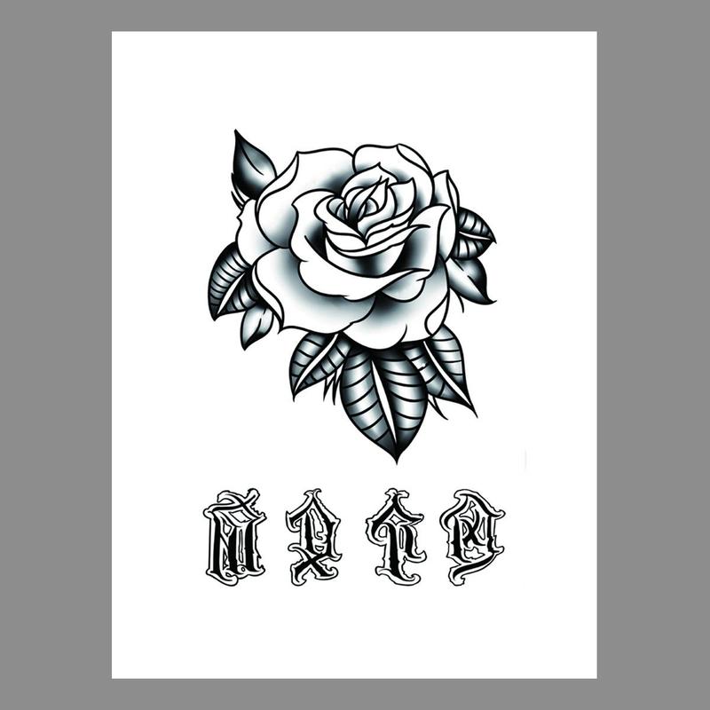 Rose Pattern Temporary Tattoos, 1 Count Body Art Decoration Sticker For Women And Girls