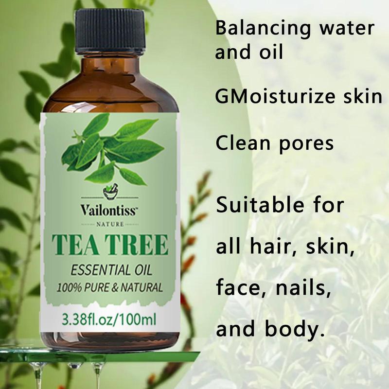 100ml Tea Tree Essential Oil, Moisturizing Hair Massage Oil, Body Care Oil for Soothing Dry Skin, Multipurpose Skin Care Product for Daily Use