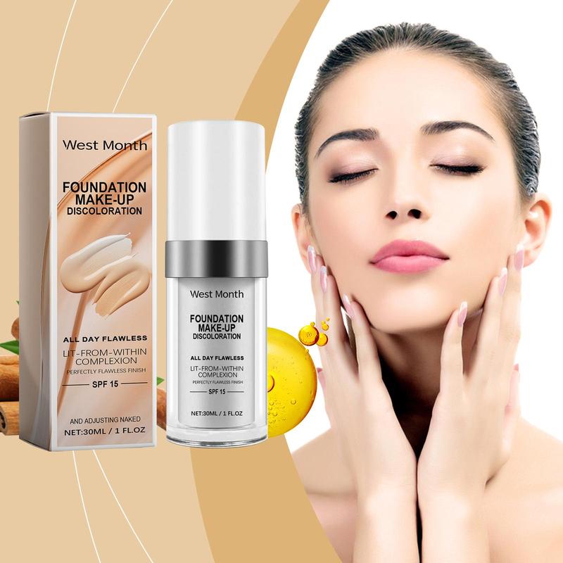 Long Lasting Foundation, Moisturizing Natural Foundation, Full Coverage Flawless Makeup Cream, Makeup Product for Women & Girls