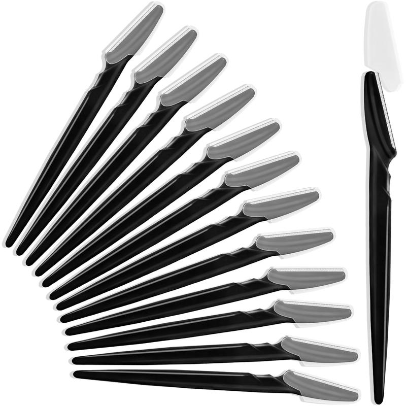 12 Pcs Eyebrow Razors, Face Razors Multipurpose, Exfoliating Dermaplaning Tools, Eyebrow Trimmers Shaver with Safety Cover, Facial Hair Removal for Women Men Body Use