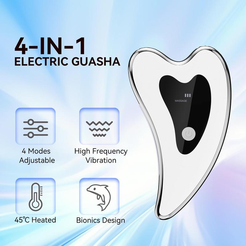 Full Body Massager, Rechargeable Gua Sha Board, Skin Care, Vibrating Heat Compress Face and Neck Scraping Instrument Face Scraping Massager, Face Eyes Neck Body Scraping Beauty Instrument, Holiday Gift