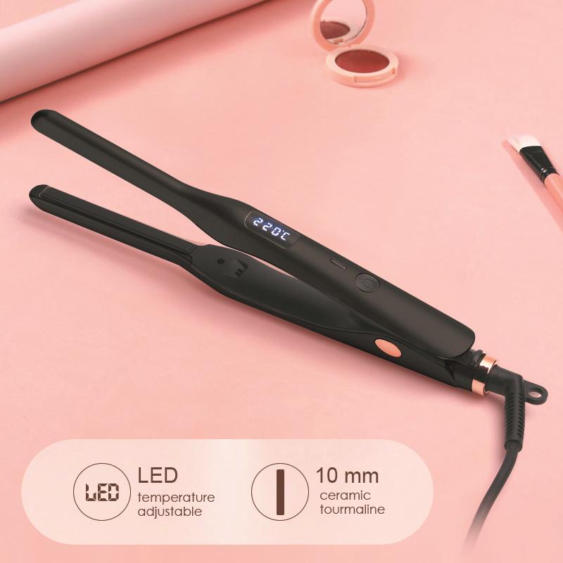 2-in-1 Hair Curler and Straightener with Tourmaline Heating Plate and LED Display - Smooth Comfort Styling Tool