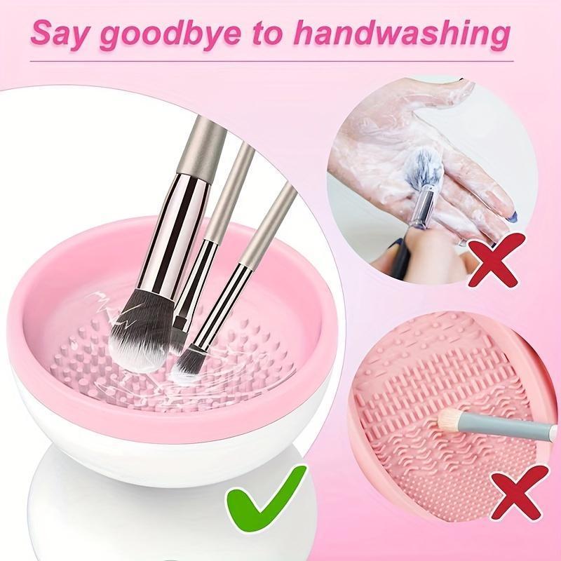 Automatic Makeup Brush Cleaner Machine, Electric Makeup Brush Cleaner, Quick Cleaning Tool for Makeup Brush, Blush Brush, Foundation Brush, Eyeshadow Brush, Lip Brush, Personal Makeup Tools