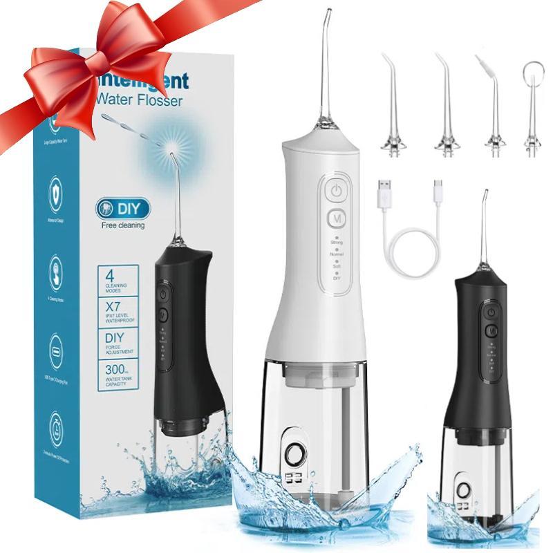 Portable Water Flosser, Christmas Gifts Fall Gifts, 1 Box Rechargeable Oral Irrigator & Accessories, Waterproof Cordless Dental Flosser for Home & Travel, Winter Gift