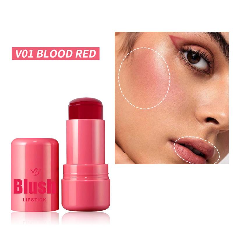 Long Lasting Blush, Multifunctional Blush Stick for Face, Easy Coloring Lip Sticks and Rouge, Moisturizing Lip Stick, Suitable for All Occasions Makeup, Girls and Women Makeup Cosmetic Accessories, Christmas Gift