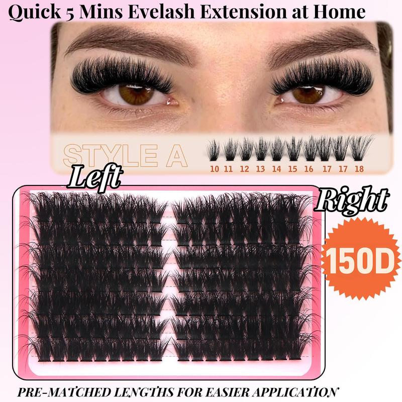 Mixed Length Styles Individual Fluffy Eyelash Cluster, 1 Set Wispy False Eyelashes with Eyelash Extensions Tools, Individual Lashes Extension, Eye Makeup Enhancement False Eyelashes for Women and Girls, Christmas Gift, Extension Eyelashes