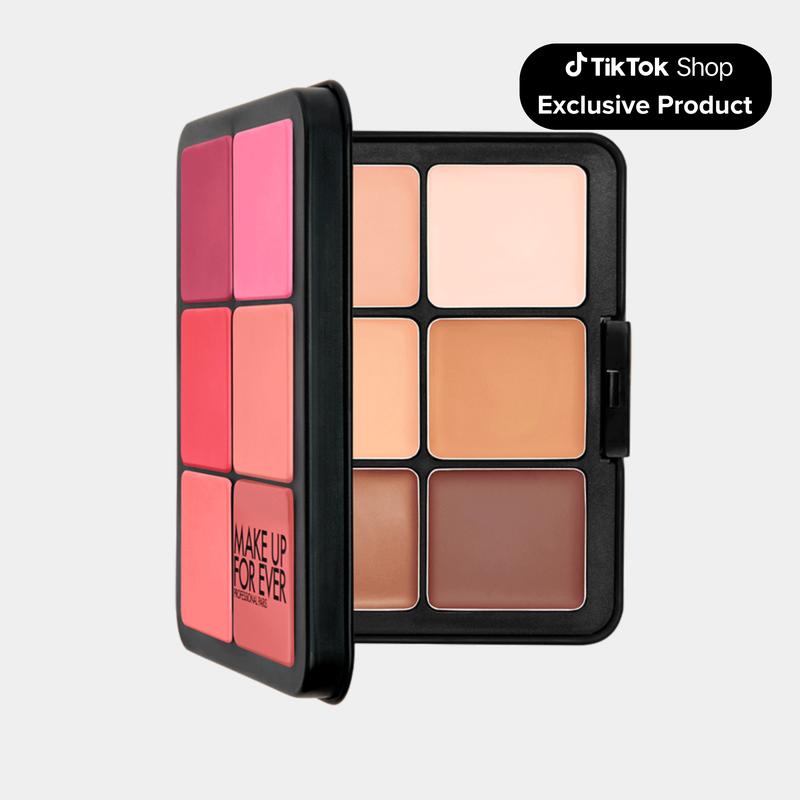 HD Skin Multiuse Cream Foundation & Blush Palette - 12 Shades for Flawless Complexion - Makeup, Blend - Make Up For Ever