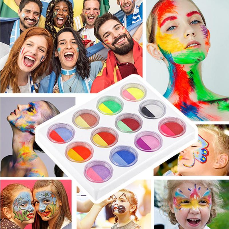 24 Color Water Soluble Body Paint (1 Box), Body Painting DIY Paint Palette, Face and Body Painting Palette for Women & Girls