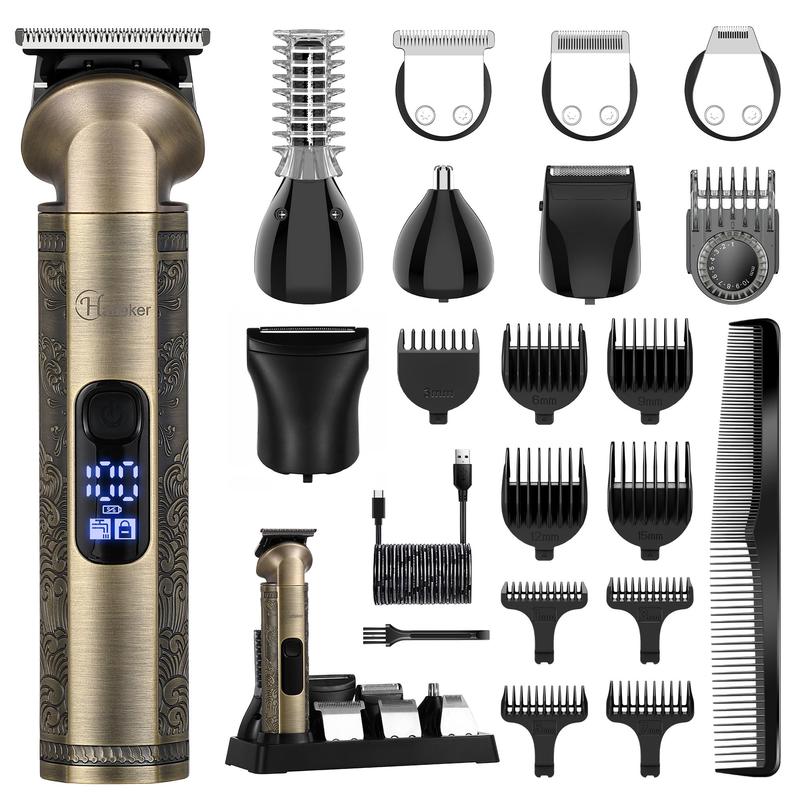 Multifunctional 8 in 1 Hair Clipper Kit, USB Rechargeable Comfort Beard Hair Trimmer with Comb & Shaver Head, Men's Electric Cordless Grooming Kit for Men