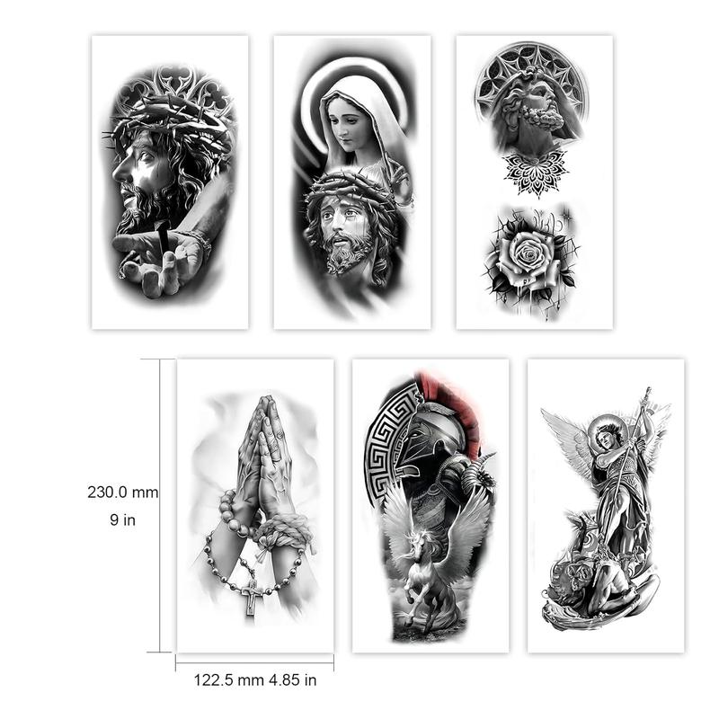 Temporary Religious Tattoos, Angels, Jesus, Mary, Stickers, Jesus Temporary Tattoo, Christ Temporary Tattoo, Angel Temporary Tattoo, arge temporary tattoos for men and women