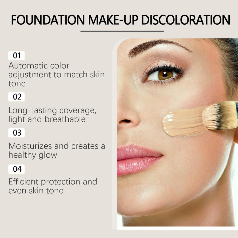 Long Lasting Foundation, Moisturizing Natural Foundation, Full Coverage Flawless Makeup Cream, Makeup Product for Women & Girls