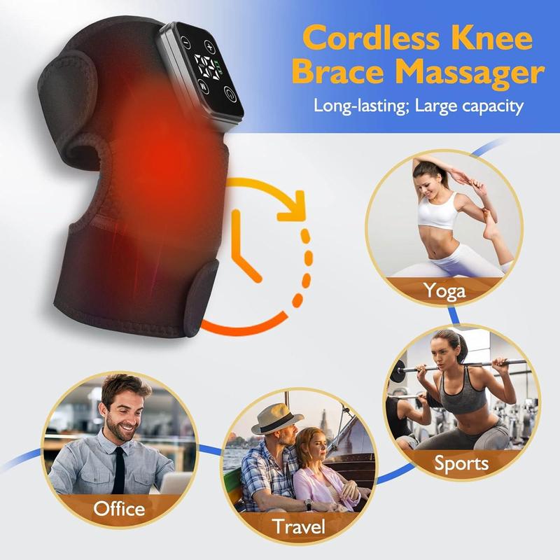 Heated Knee Massager for Christmas Gift, Cordless Knee Massager with Heat and Vibration, Heating Pads for Knee Shoulder Elbow Stress Relief