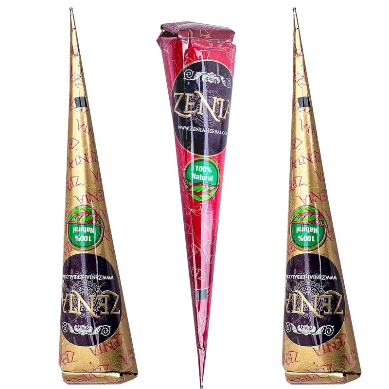 3 Pack - 25g Fresh Zenia Natural Henna Cones