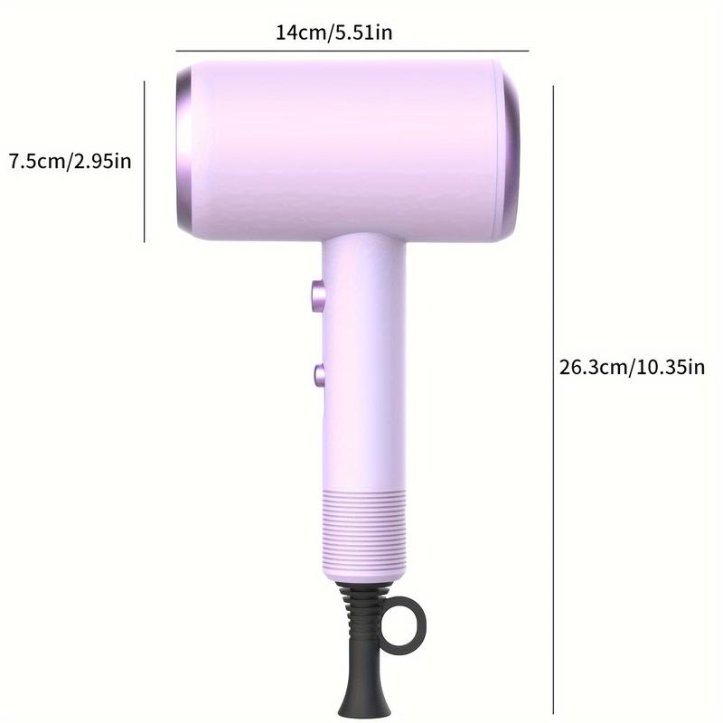 Efficient Ion Hair Dryer, Fast Drying Low Noise Hair Dryer with 1 One Concentrated Air Outlet and 1 One Diffuser Accessories, Suitable for Family Salon Travel, Light and Quiet, Holiday Gifts