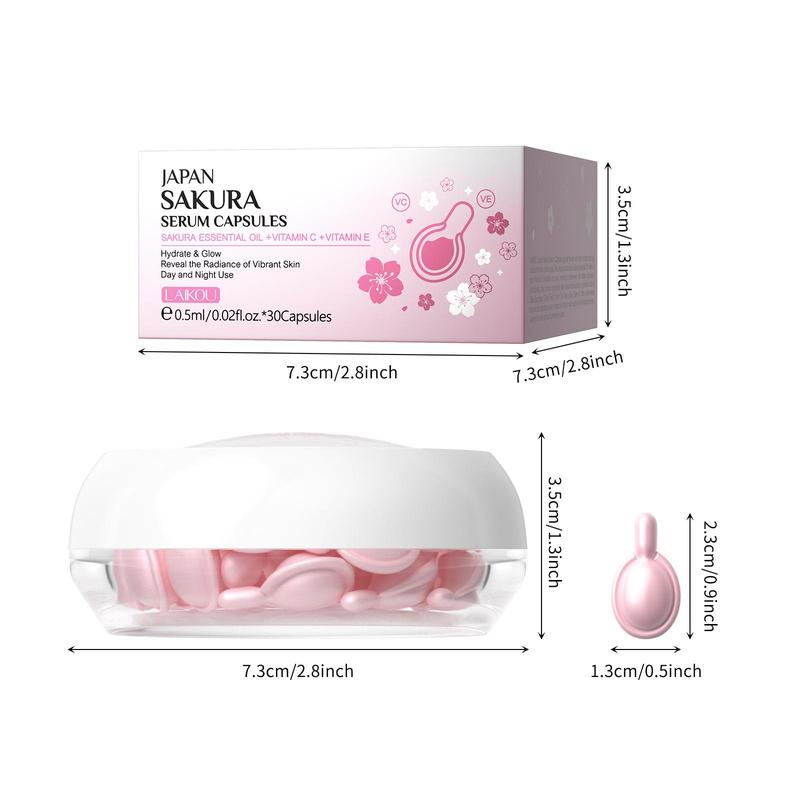 Sakura Capsule Essence, 2 Boxes Moisturizing Facial Serum, Hydrating Nourishing Skincare Product for Women & Girls