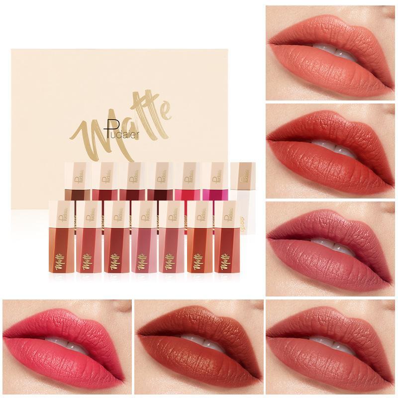 Matte Liquid Lipstick Set, 14pcs set Easy Coloring Lip Sticks, Moisturizing Matte Lipstick, Lip Gloss Suitable for All Occasions Lip Makeup