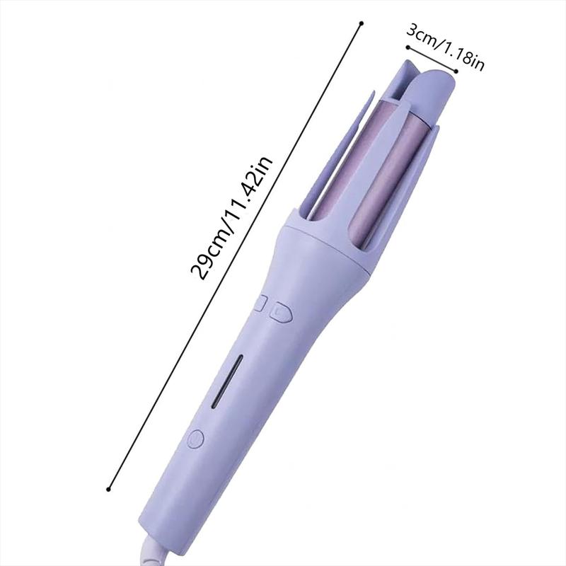 Rotating curling iron, double ceramic, with 4 temperatures automatic curling iron for long hair, automatic curling iron with ceramic barrel