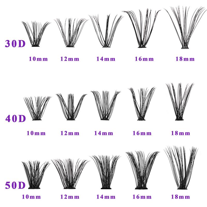 Wleec Beauty Fluffy Lash Extension Kit 60D 80D Thick Lash Clusters, 40D 50D Fluffy Lash Clusters Wispy wiith Lash Bond and Seal, Lash Remover, 280PCS Volume D Curl Individual Lashes Wispy Mixed 10-18mm DIY Eyelash Extension Kit at Home