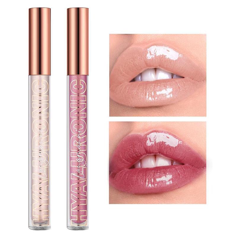 Long Lasting Glitter Lip Gloss, 2 Counts Shimmer Lip Glaze Stick Set, Tinted Moisturizing Liquid Lip Balm, Glossy Lip Glaze, Plumping Lipstick for Summer Gift