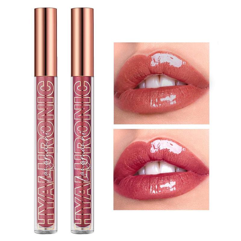 Long Lasting Glitter Lip Gloss, 2 Counts Shimmer Lip Glaze Stick Set, Tinted Moisturizing Liquid Lip Balm, Glossy Lip Glaze, Plumping Lipstick for Summer Gift