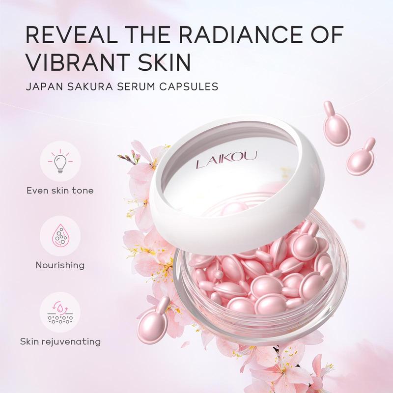 Sakura Capsule Essence, 2 Boxes Moisturizing Facial Serum, Hydrating Nourishing Skincare Product for Women & Girls