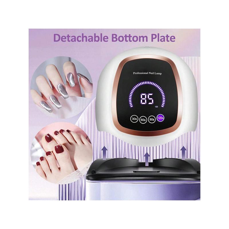 UV LED Nail Lamp, Gugusure 168W Nail Curing Lamps For Home & Salon, Led Nail Dryer For Gel Polish With Automatic Sensor 4 Timer Setting, Professional Nail Art Tools For Fingernail And Toenail Nail