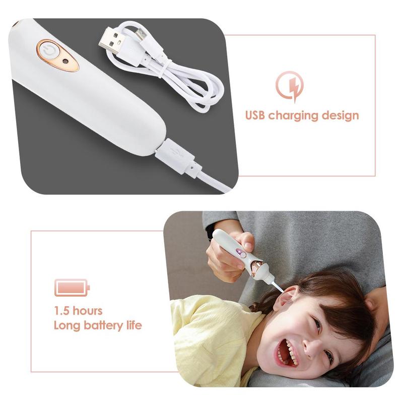 Electric Luminous Ear Cleaner, 1 Count Rechargeable Ear Wax Removal Tool with Light, Ear Cleaning Tool for Adults & Child