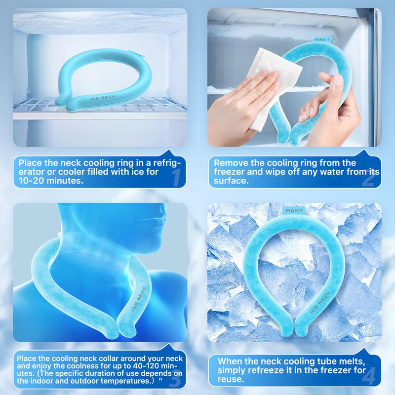 Ice Neck Summer Cooling Ring, Stretchable & Elastic Ice Neck Cooling Ring for Outdoor Work, Farm, Hiking, Camping, Gardening and Travel, Blue, White, Rose Red Cooling Neck Ring for Men and Women, Student, Back to School Gifts