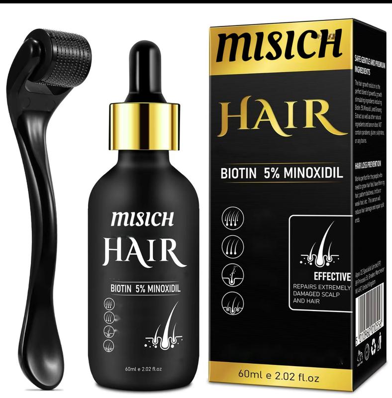 5% Minoxidil Hair Serum(60ml) for Men and Women With Hair Roller Set beard growth oil