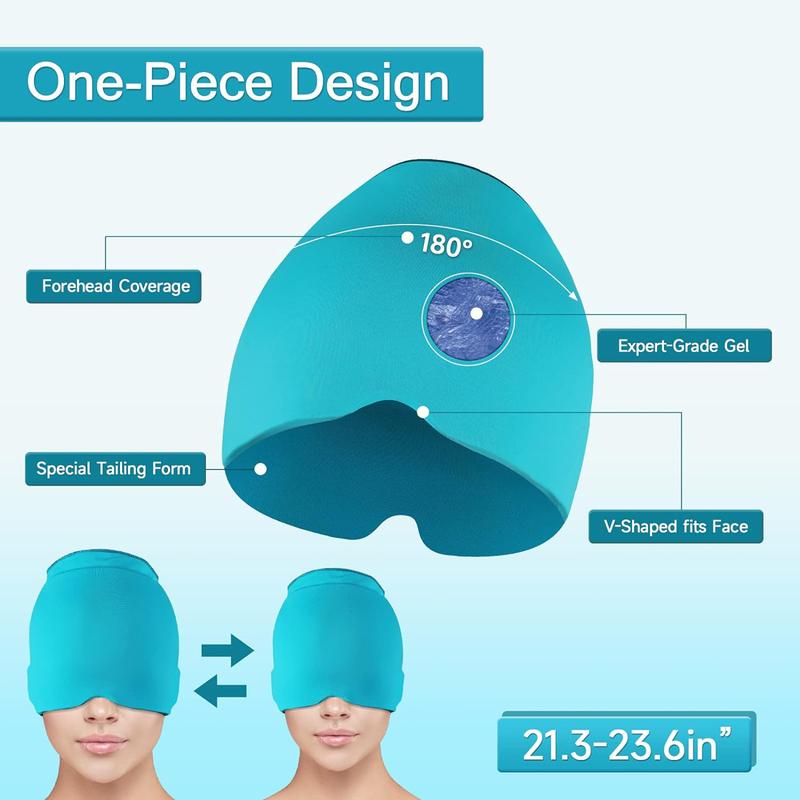 One-Picece Gel Cold Face Mask Elastic Face Cold Compress Cooling Gel Head Wrap Cap For Face and Head