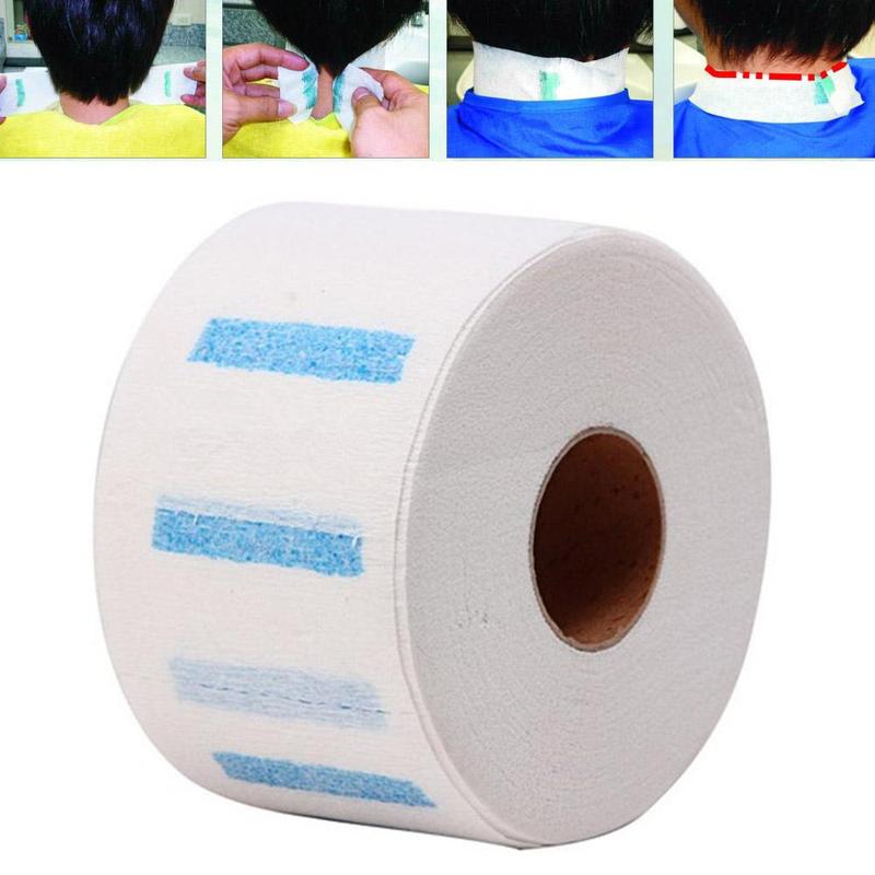 1 Roll Disposable Barber Neck Paper Stretchy Collar Covering Paper, Adhesive Neck Strips Hair Cut Neck Cover Paper Roll, Hair Cutting Accessory for Hairdressers and Barbers or Household Use