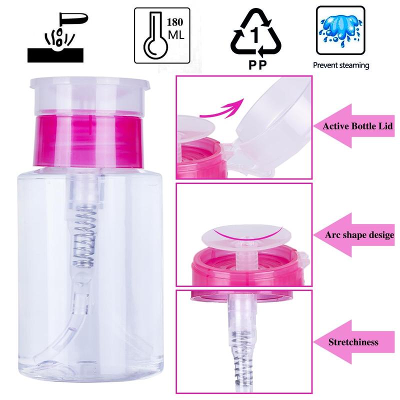 Biutee lint free nail wipes with dispenser Cleaner Bottle Set Pump Dispenser Push Down Cleanser Bottle Disposable Super Absorbent Soft Non-Woven