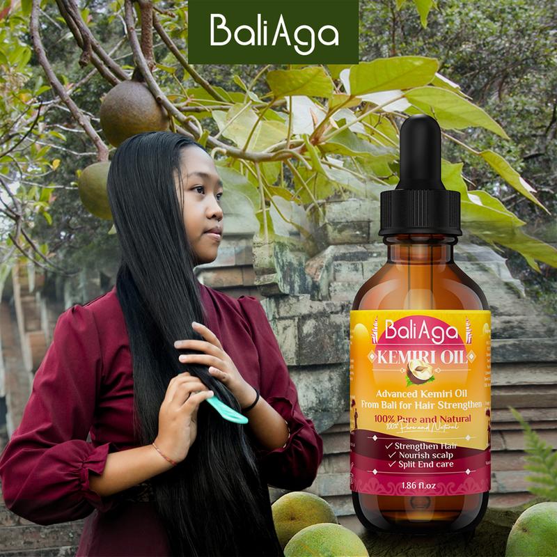 BaliAga Kemiri Oil Hair Care Essential Oil From Bali For Hair Strengthen Hair Nourish Scalp Split End Care Plant Comfort Haircare Organic