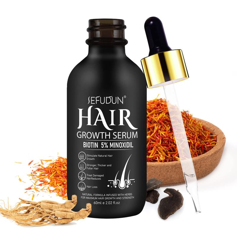 5% Minoxidil Hair Serum for Men and Women, Hair Care Serum for Thicker Longer Fuller Hair, with Hair Roller Set